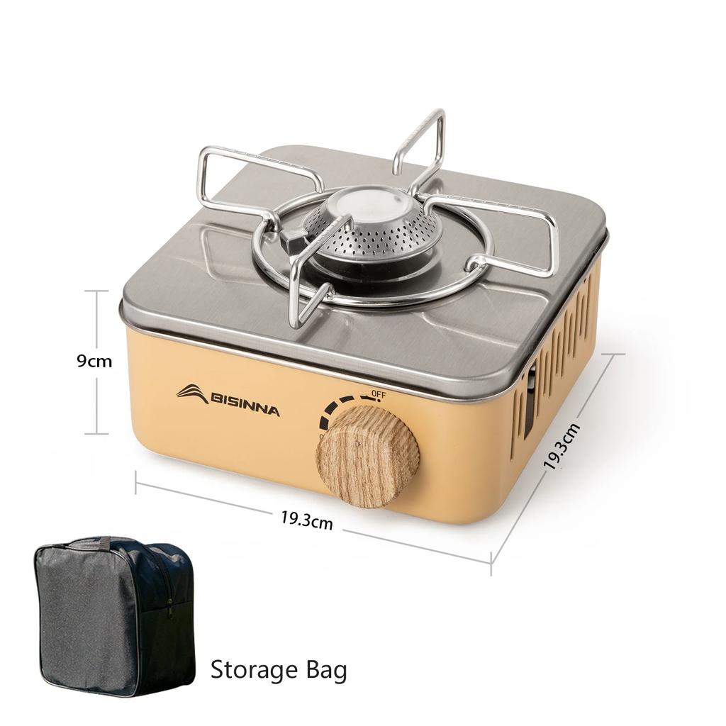 Portable Mini Butane Gas Stove Outdoor Camping Cooker/High Power 2800W Windproof, Adjustable Fire Lightweight/Compact