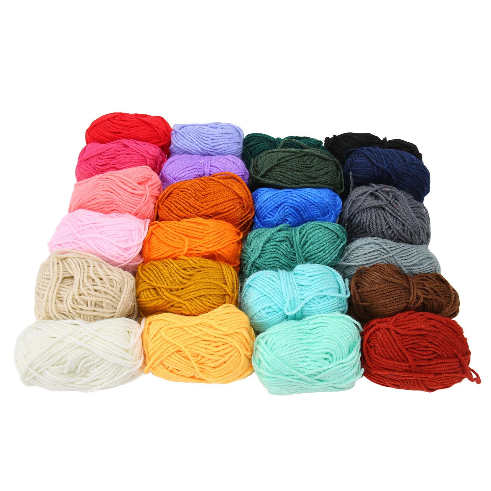 

Акриловая пряжа 24 цвета с 6 спицами Предотвращает выцветание Мягкая полиэстеровая хлопковая пряжа для вязания