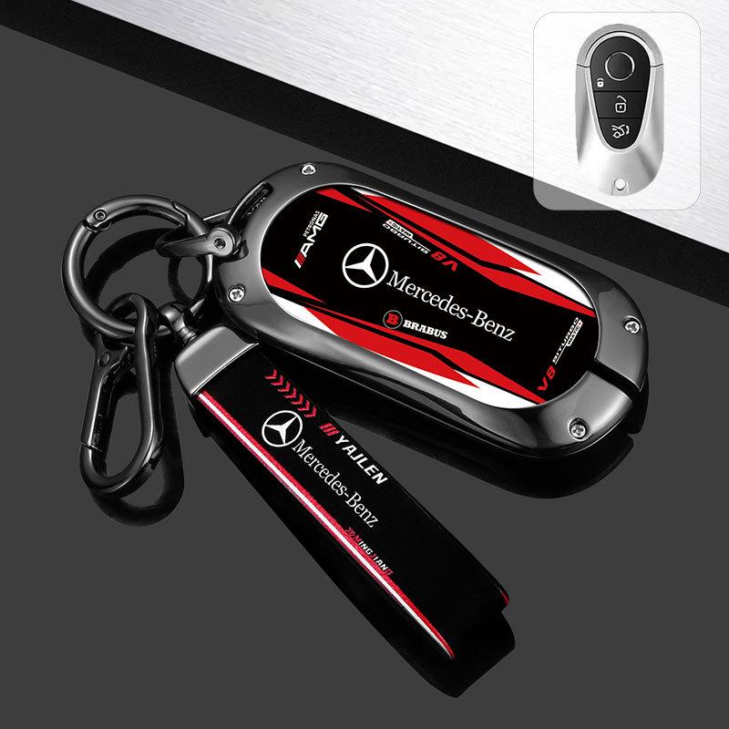 Car Key Case Cover Bag For Mercedes Benz A B C E S V R-Class C43 CLA GLA GLB GLC GLK SLK SL Vito W211 W203 W204 W210 W124 AMG W2
