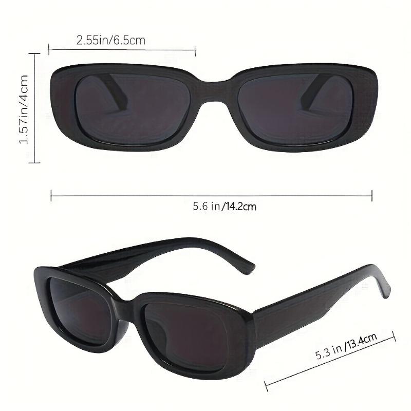 2PCS Retro Square and Rectangular Glasses Suitable for Women -90s Style Plastic Glasses Accessories
