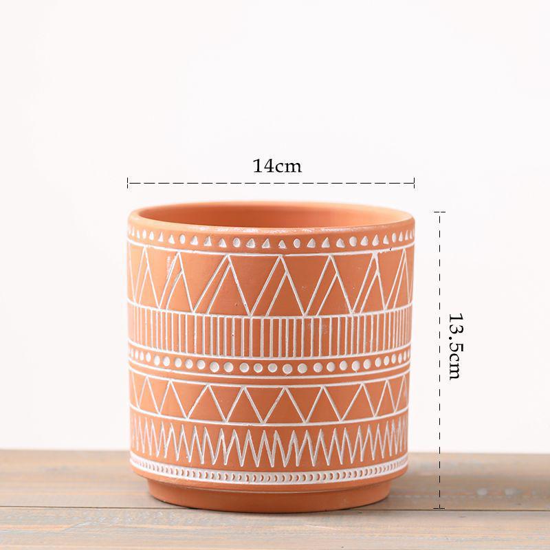 Red Clay Breathable Minimalist Terracotta Flower Pot with Feet for Succulents and Pothos - Round Design, Free Shipping
