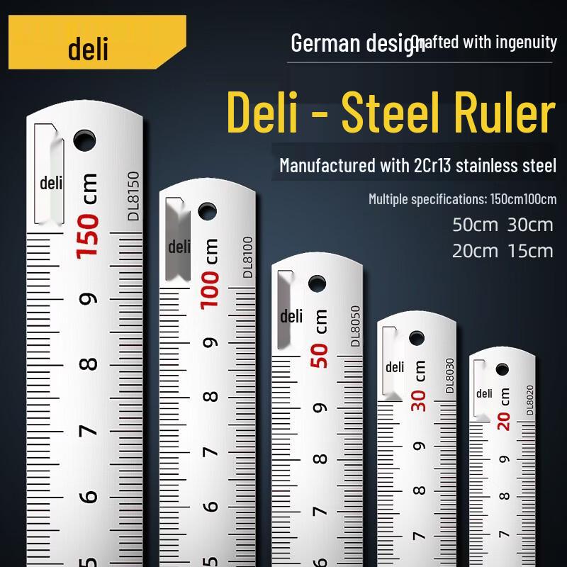 Deli Stainless Steel Ruler