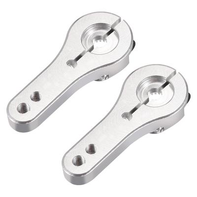 Uxcell 23T Aluminum Servo Horn Steering Arm Compatible with 3001, 3005, and 3003, Silver Tone, 2 Pieces