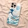Kanagawa Great Wave Anime Phone Case Color Silver Shell For IPhone 17 16 15 14 13 12 11 Pro Max Plus