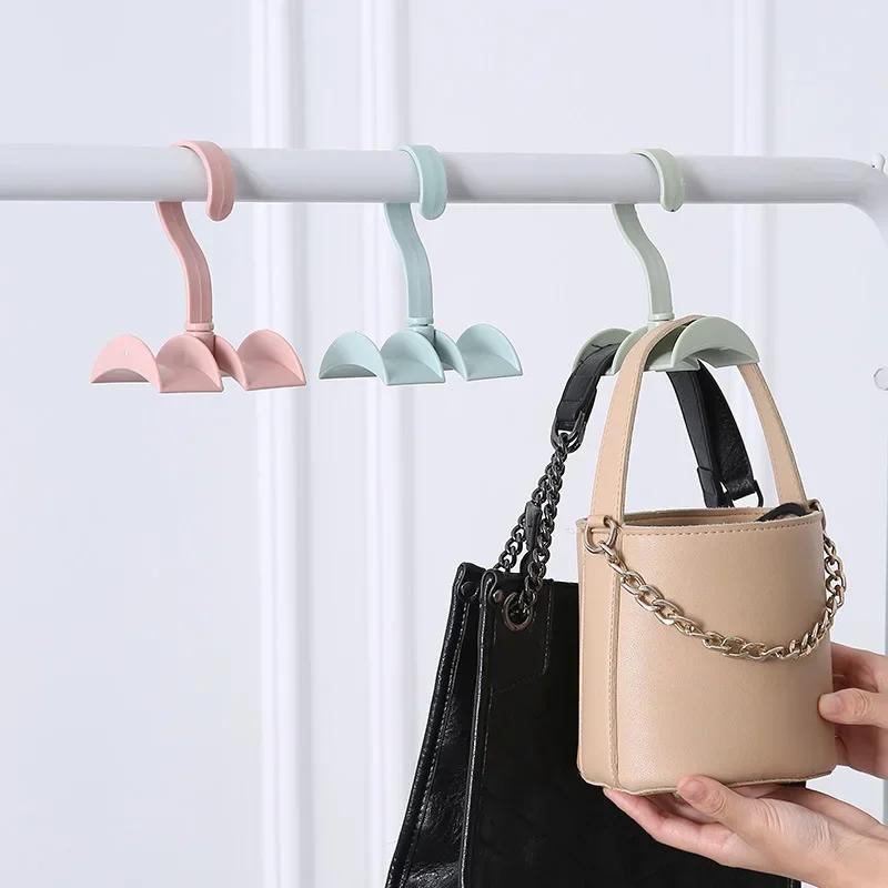 New Rotation Storage Rack Bag Scarf Wardrobe Clothing Handbag Storage Rod Storage Hanger Hook Purse Hanging Rack Holder Hook