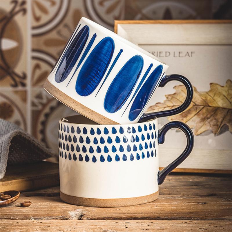 Nordische Keramik Kaffee Tee Tasse Verbrühschutz Milch Frühstückstasse Porzellan Espressotassen Büro Heimgebrauch Kreatives Geburtstagsgeschenk