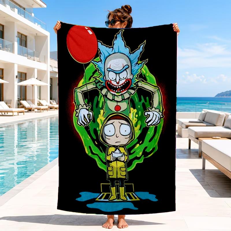 Space Adventure Rick Beach Towel, Microfiber Beach Towel, Perfect For Pool, Beach, Travel, Home Decor Beach Party Fan Gifts