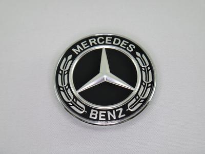 Genuine Front Grille Gloss Laurel Wreath Emblem, Black,
