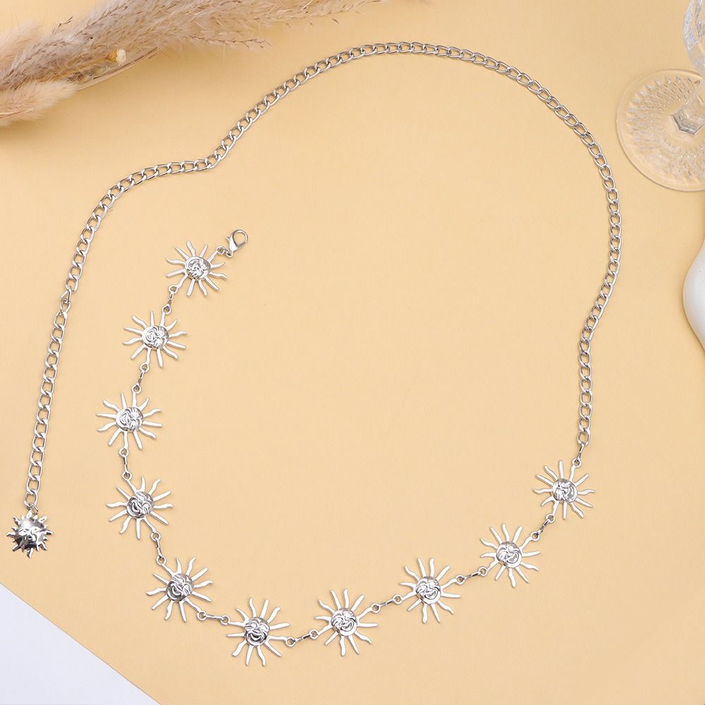 Vintage Punk Waist Chain Retro Alloy Waistband All-match Dress Cummerbands  For Women