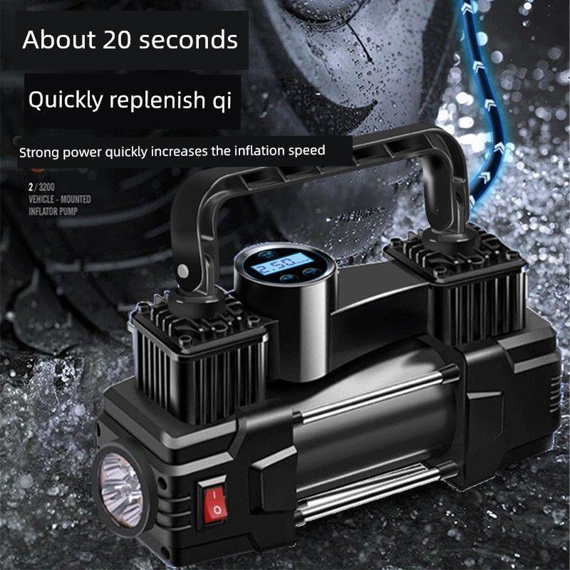 German Imported Japanese Car Air Pump 12V Portable Dual-Cylinder High-Pressure Air Pump for Cars and Sedans Multifunctional