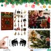 2D Flat Acrylic Mystery Box 24pcs Pendant With Airplane Box Funny Christmas Countdown Calendar