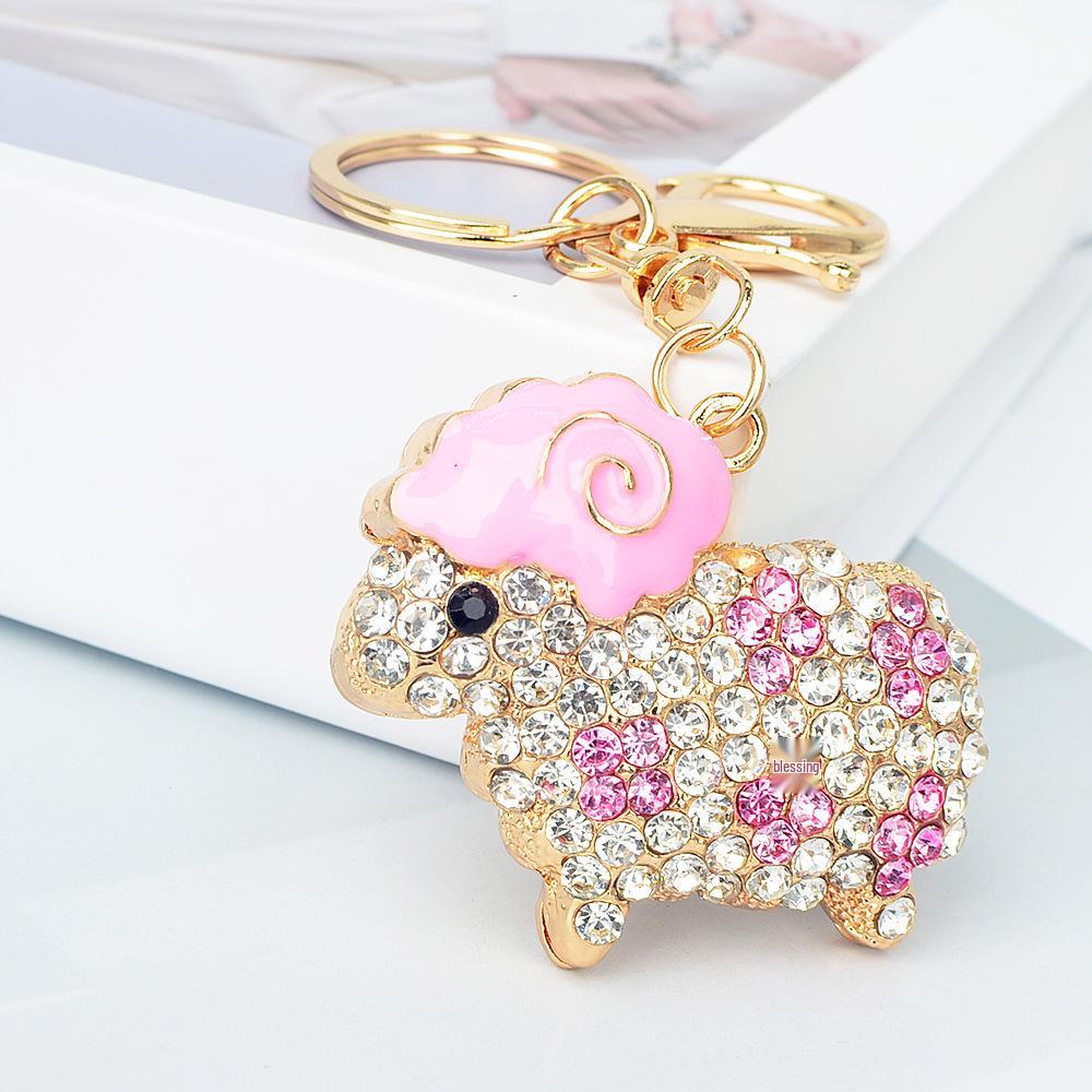 2027 Year of the Sheep: Cute Korean Style Cartoon Sheep Metal Keychain and Bag Charm