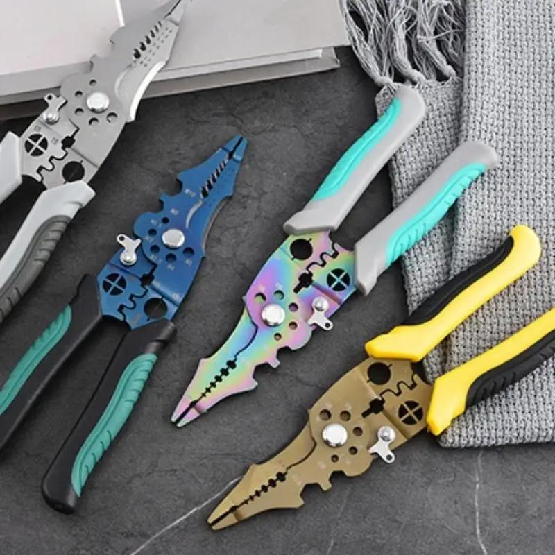 Sturdy Adjustable Wire Stripper Decrustation Pliers for Electrical Cable Crimping
