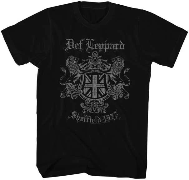 Def Leppard Шеффилд 1977 Def Crest Мужская футболка Рок-группа Музыка Мерч 2XL