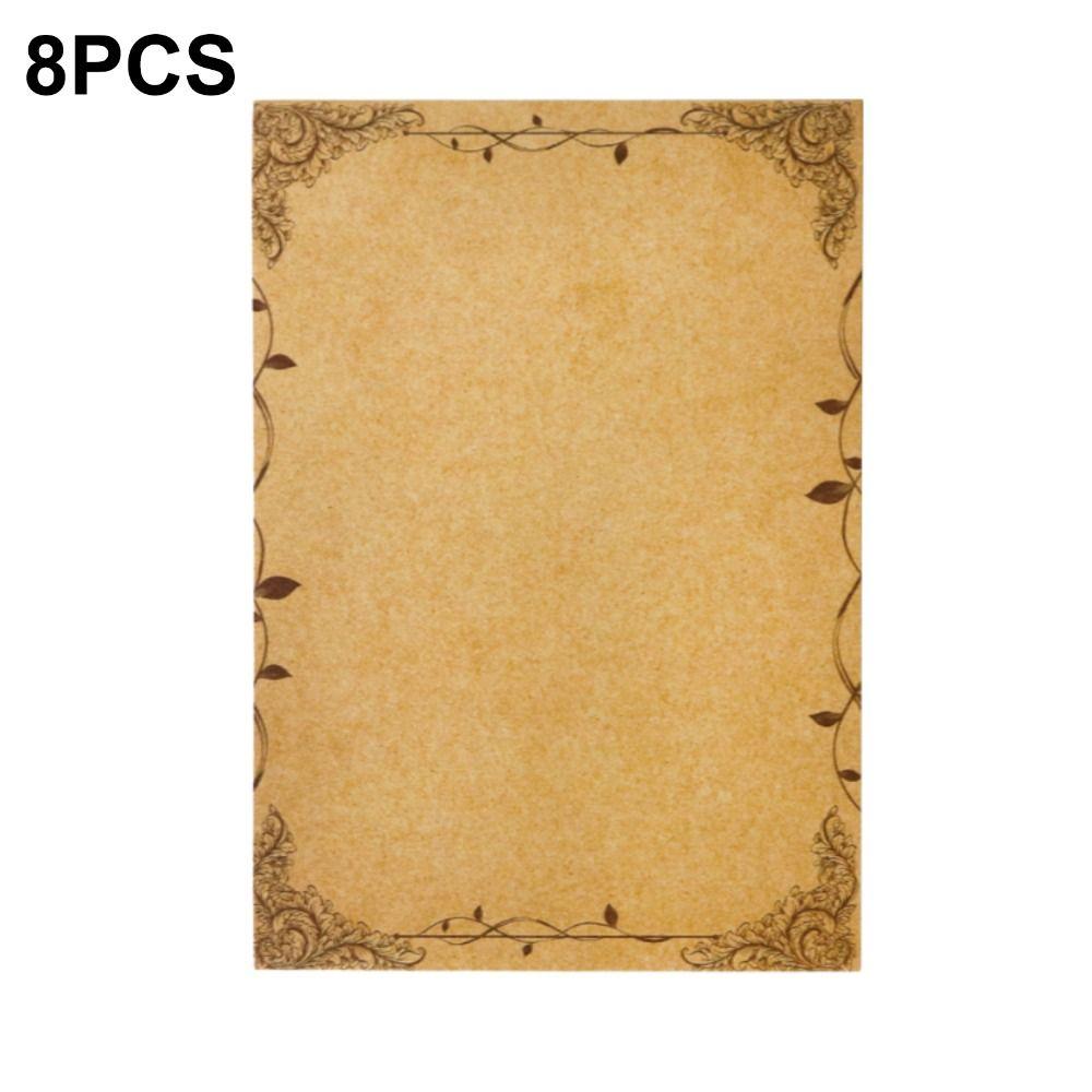 8 Pieces Antique Colored Printed Writing Paper Kraft Writing Stationery Papers Mail Paper