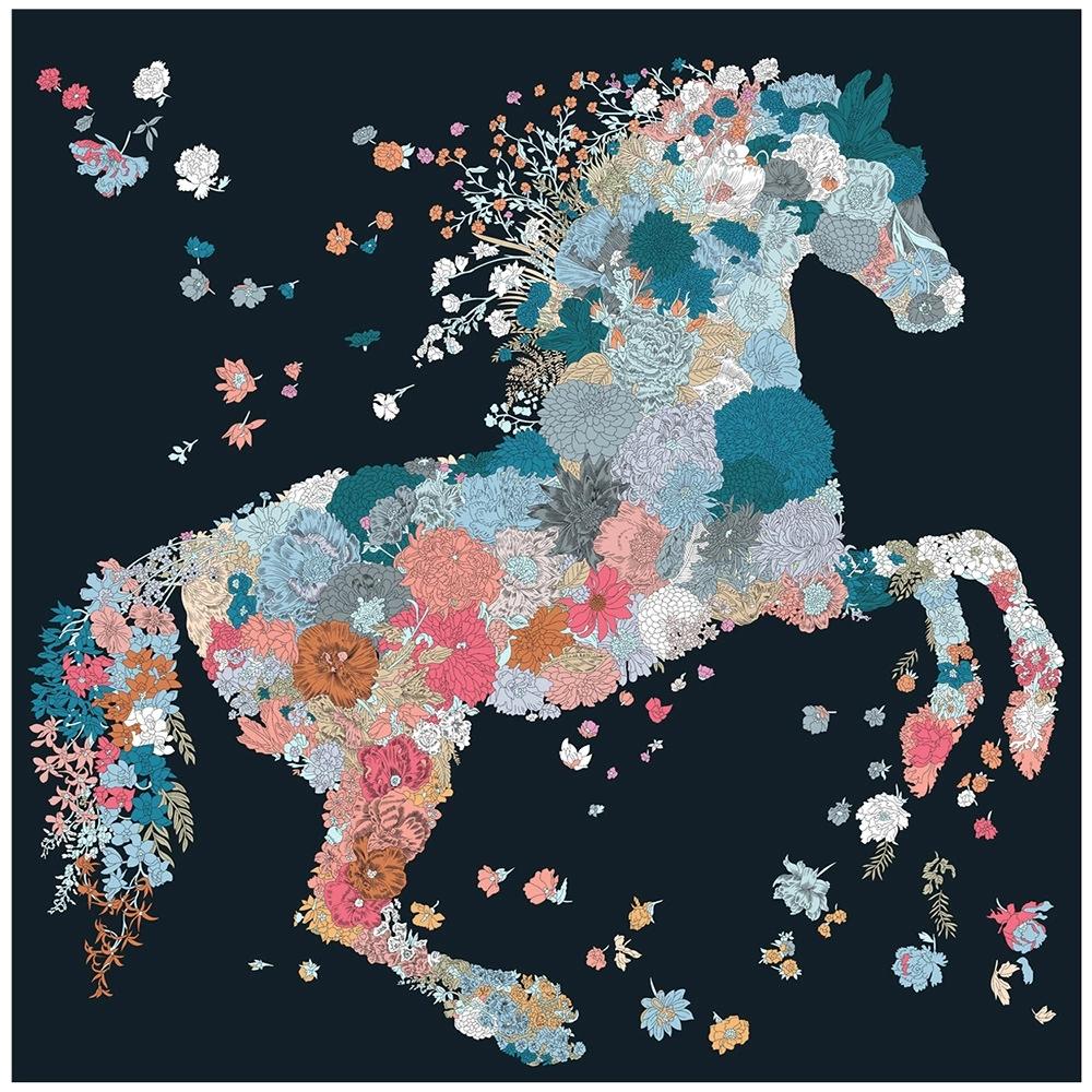 90CM Silk Scarf Women Flower Horse Print Square Scarves Head Echarpes Silk Foulards Femme Wraps Beach Shawls Bandana Lady Hijab