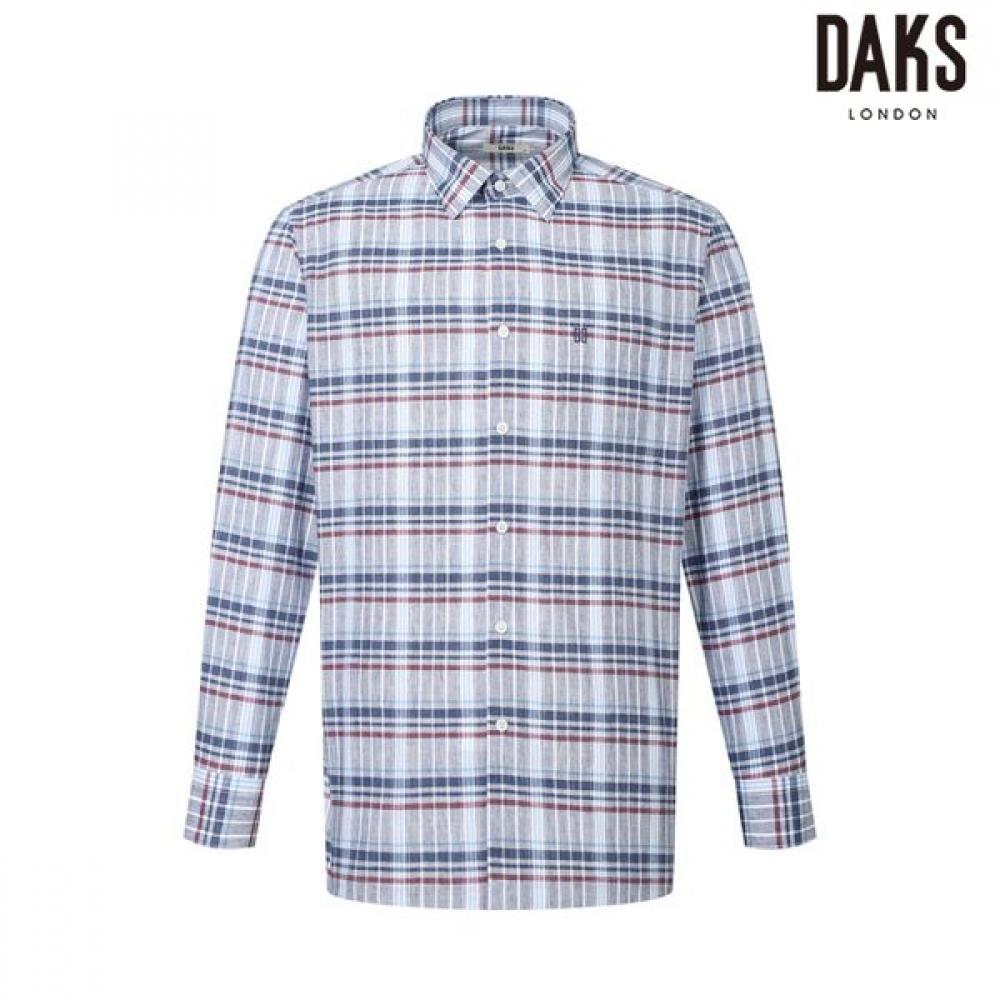 

DakS Men S Linen Blend Medium Check caSual Shirt Regular Fit dmS3Shcl120n1 navy/95