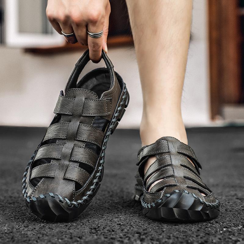 Fashion 38-48 Business Men's Shoes Breathable and Classic Retro Style Adult Formal Office Dress Up Party Summer Sandals Handmade