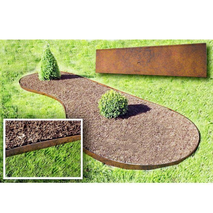 Corten Steel Garden Edging 8x8x18.5 Cm - ICH-ZAPFE.DE - Brown - Brown