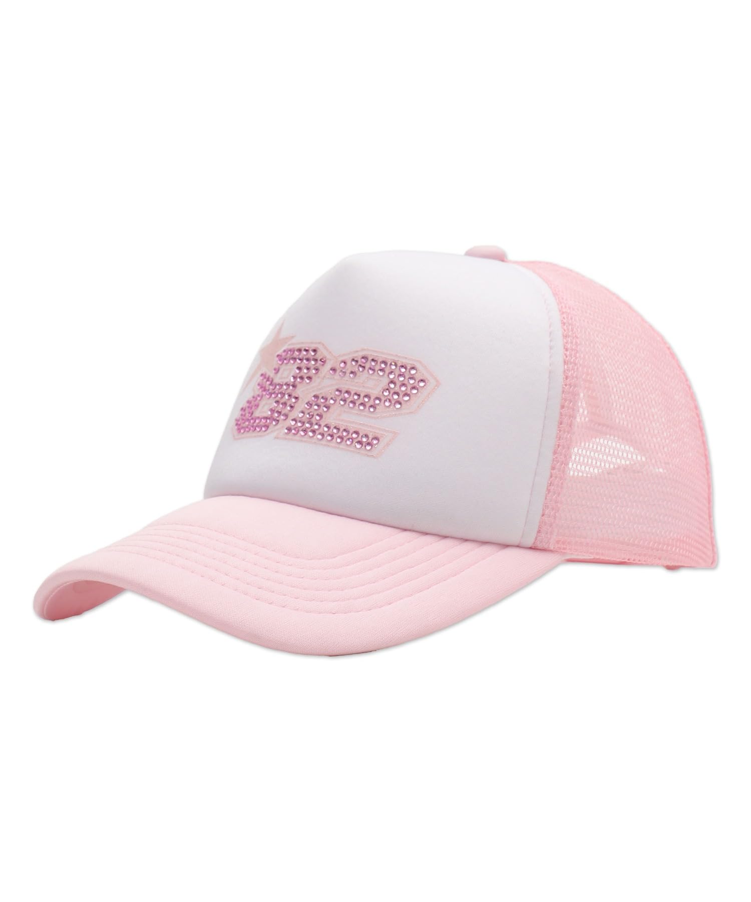 

WEGO Розовая кепка из сетки со стразами и цифрами, женская, F/L,