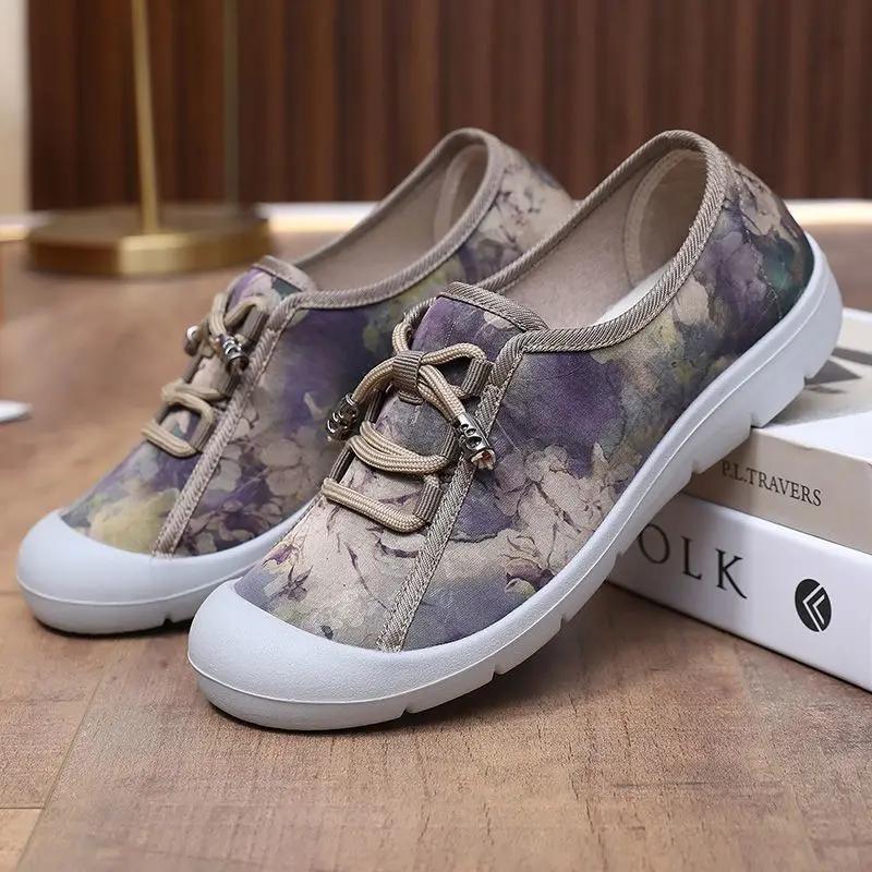 Fashion Original Round Toe Slip On Women's Shoes Aesthetic Fashion 2025 Offer Daily Routine Cheap Stylish Casual Walking Ladies Footwear