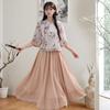 Women's Vintage Chinese Chiffon Tang Suit: Modern Hanfu Two-Piece Set