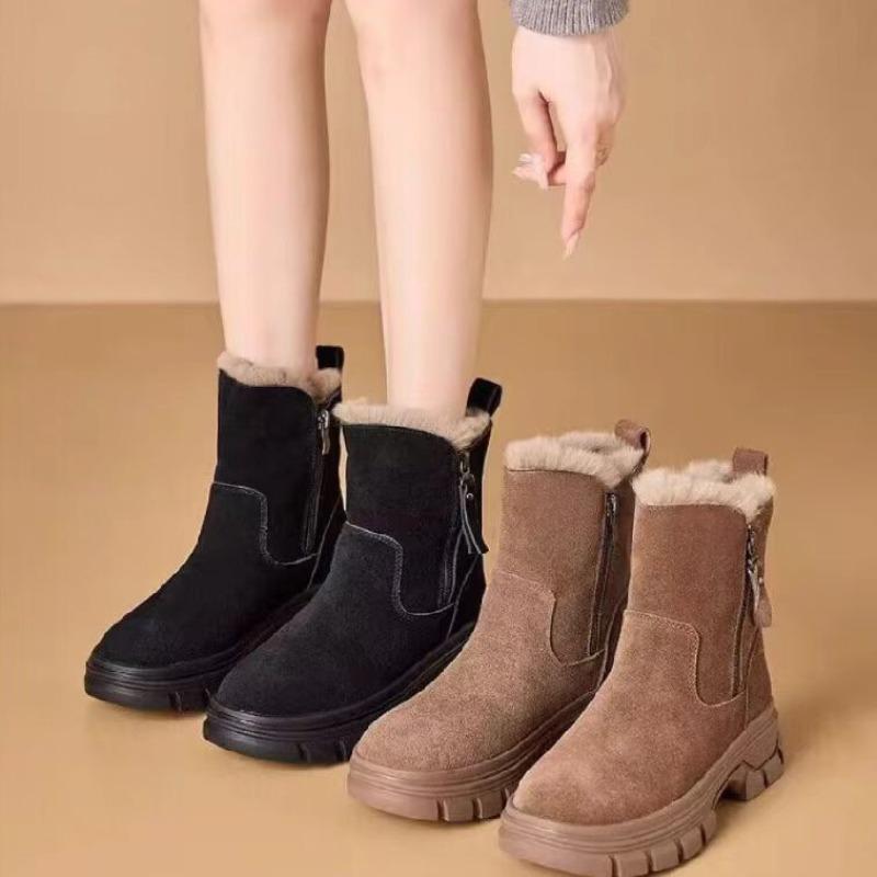 Anti-slip Boots - New Cotton Short Boots with Added Insulation - Thick-soled Shoes - Women's Shoes