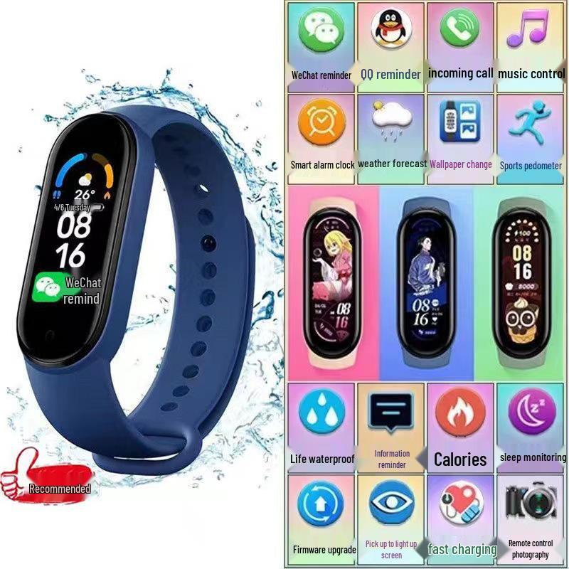 Inteligentný náramok: Multifunkčný športový krokomer, Budík a Bluetooth hodinky s dlhou výdržou batérie pre mužov a ženy