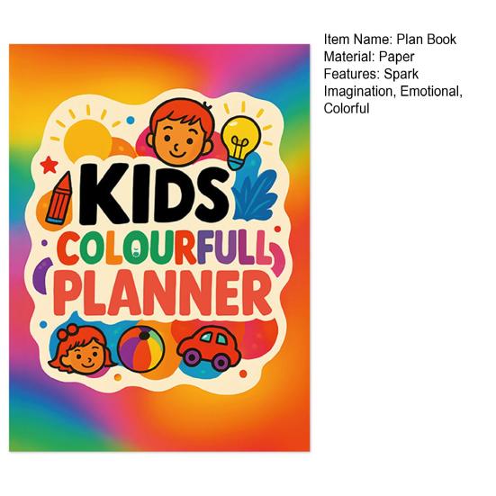 Colorful Kids Planner for Daily Schedule And Goal Tracking Fun Educational Organizer with Doodle Pages Children's Homework Planner