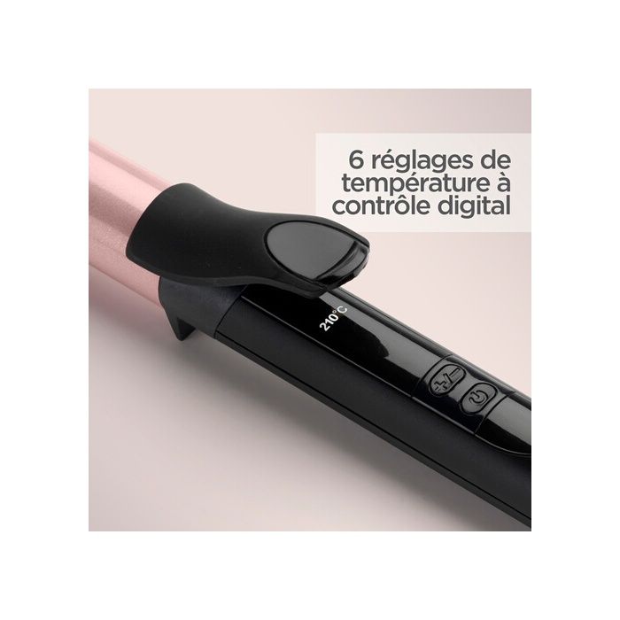 Fer À Boucler BaByliss C451E - 25 Mm, 6 Températures Jusqu'à 210°C, Revêtement Quartz-céramique, Arrêt Auto