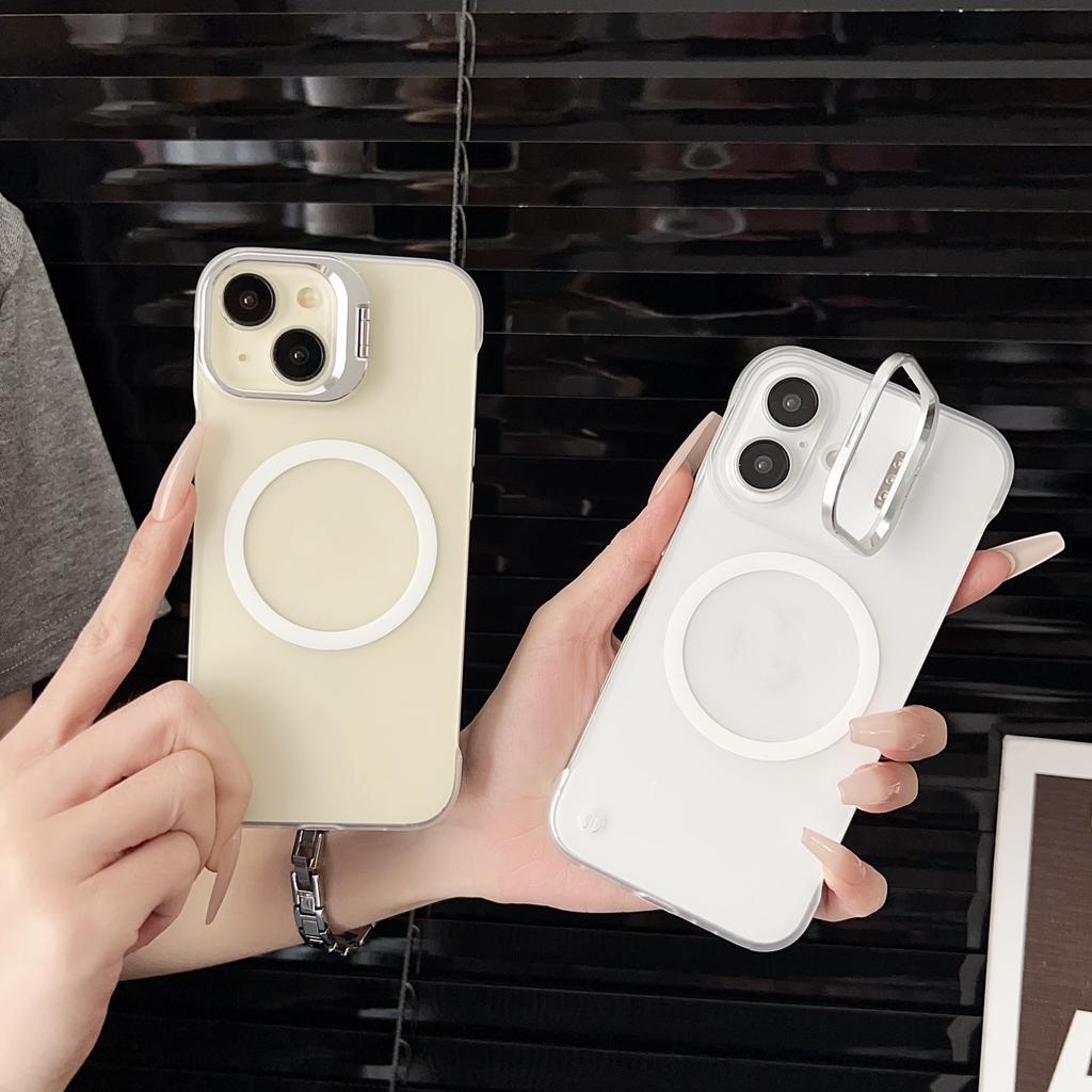 Frameless lens holder Magnetic mobile phone case is suitable for Apple 16PROMAX high transparency 13/14 holder SE4.