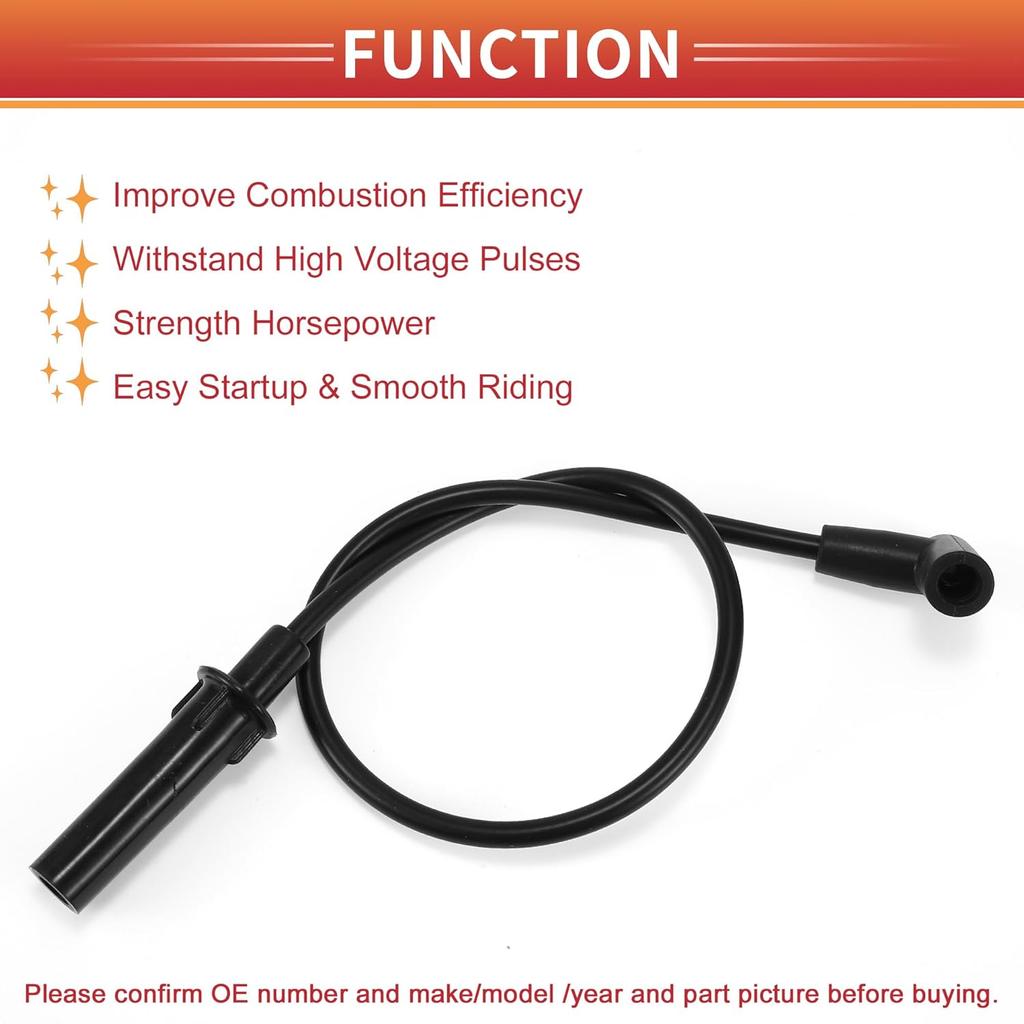 ACROPIX Car Spark Plug Coil Wires Ignition Coil Harness Cable Fit for Dodge Dakota 1999 2000 2002 2003 6 Cyl 3.9L No.4728037AC - Pack of 7