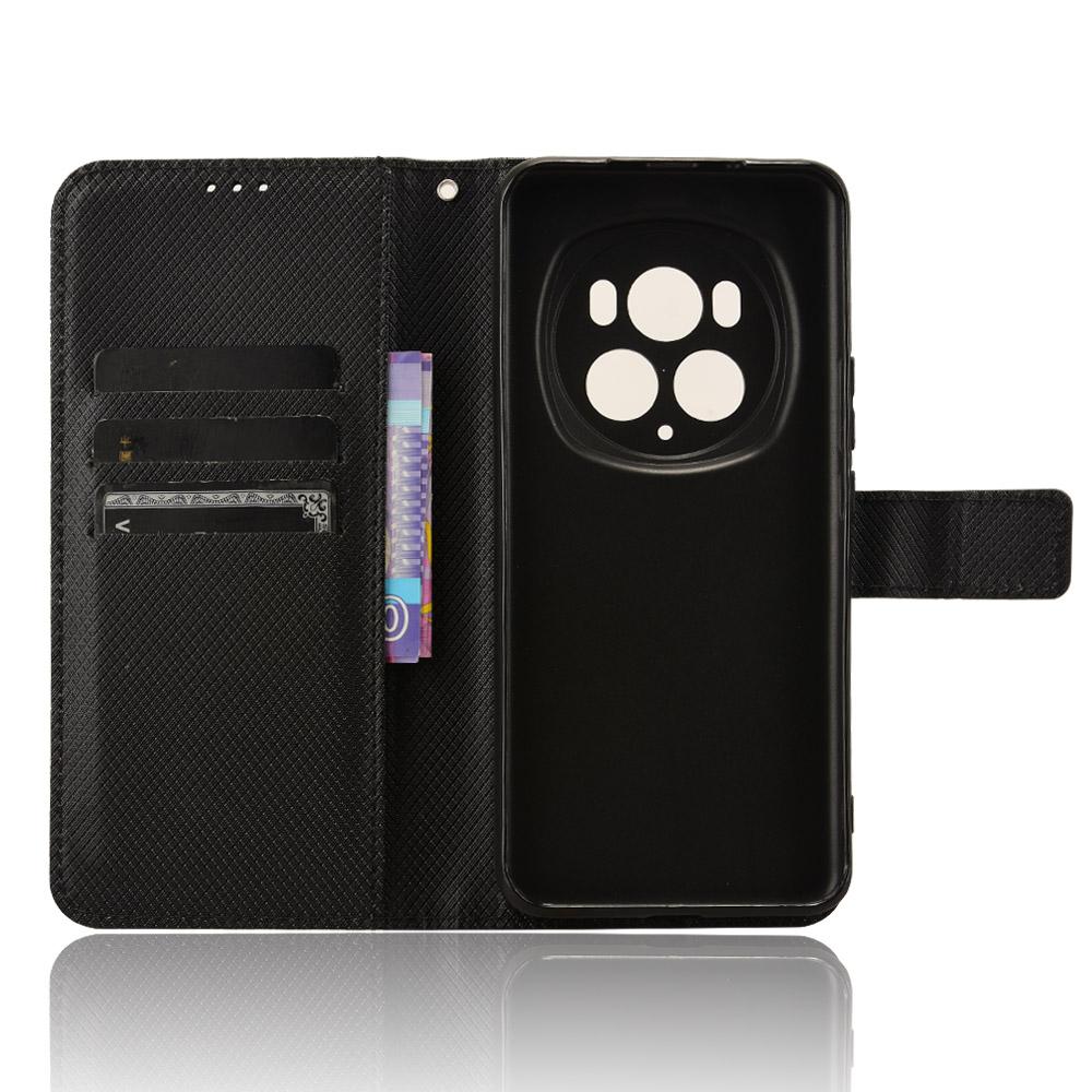 Wallet Case For Honor Magic6 Pro 5G Shell Leather Diamond Texture Phone Cover