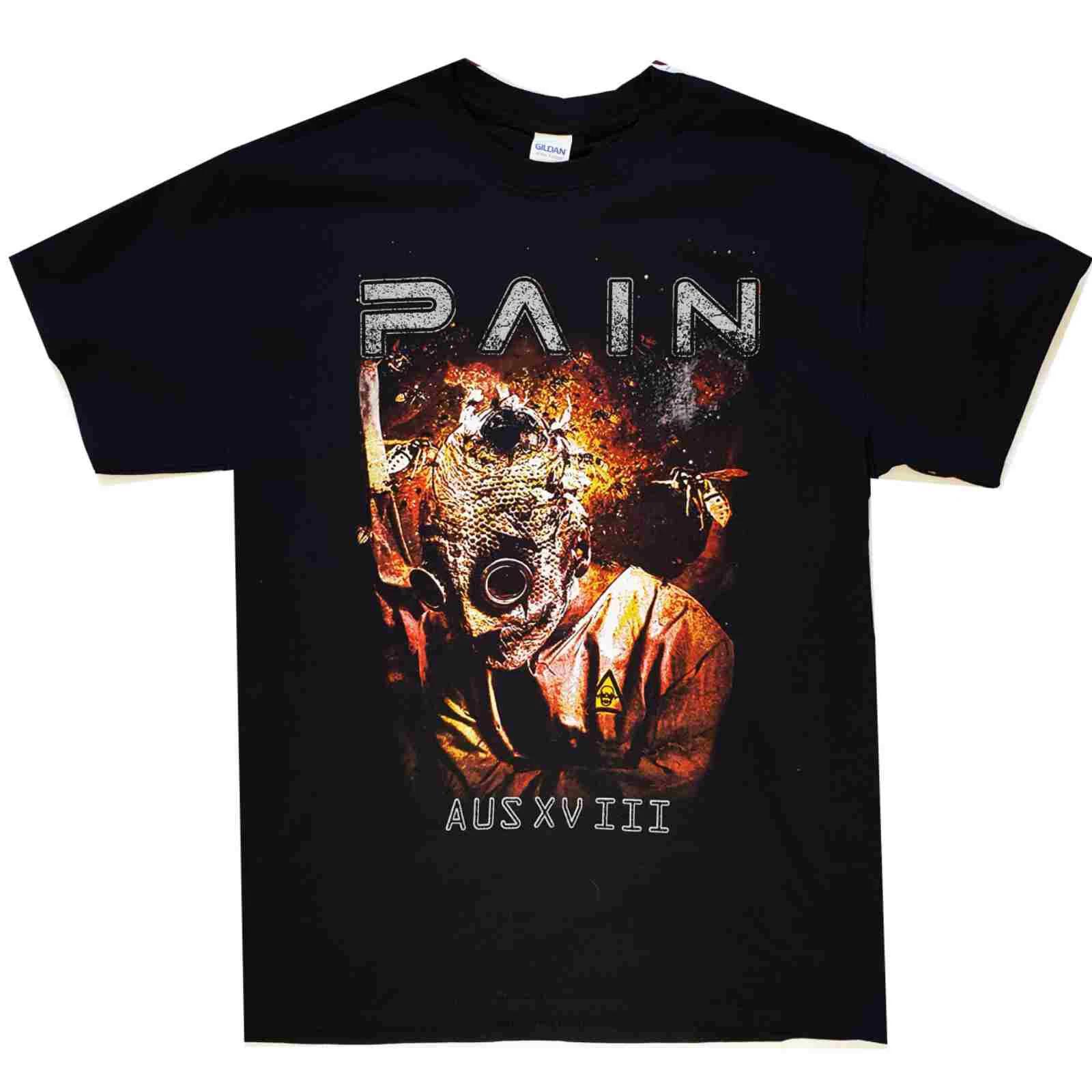 Pain Australian Tour Shirt S-XXL Official Metal Band Black T-Shirt New 4XL