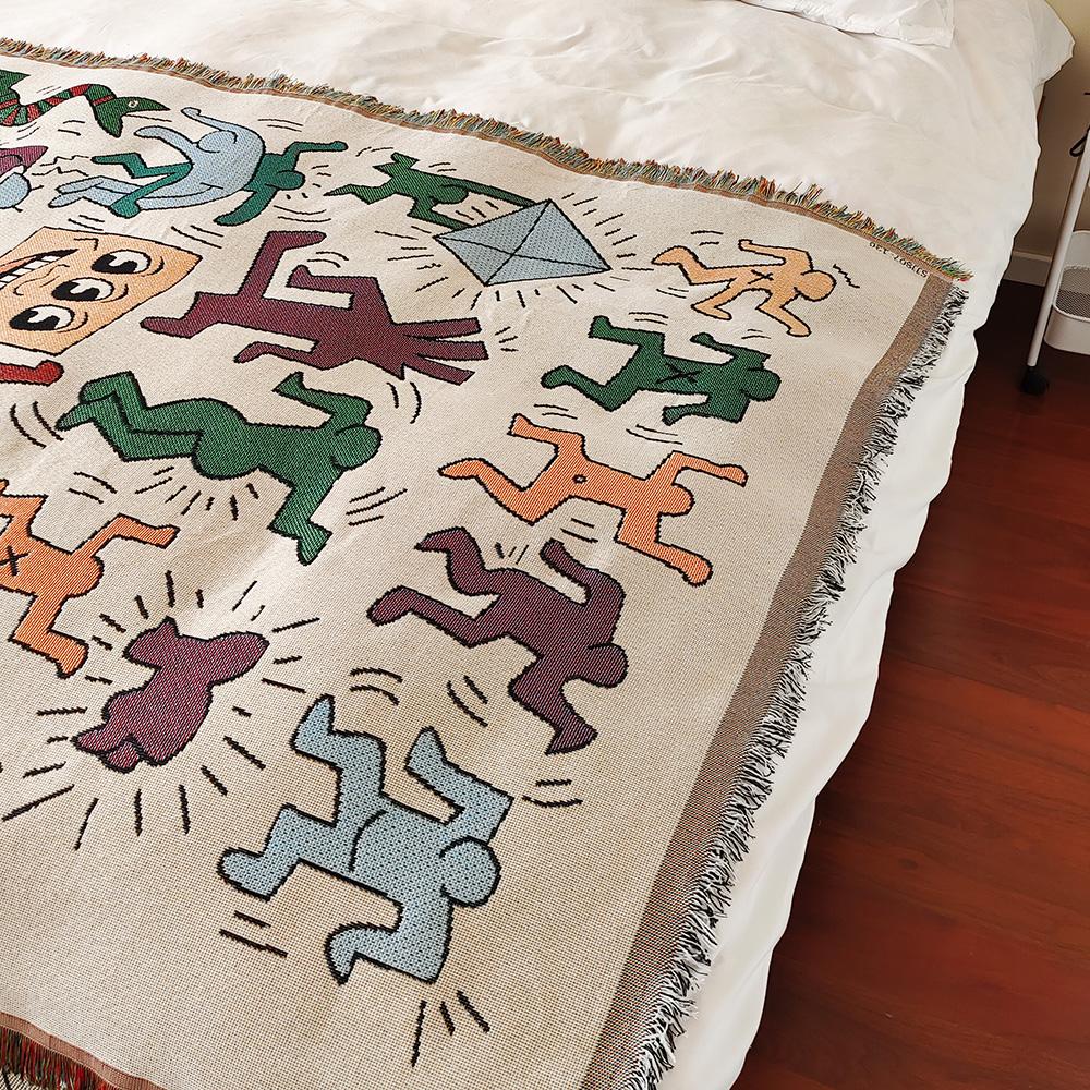 Messy Graffiti Jacquard Bed Blankets ,Outdoor Picnic Mat,Camping ,Throw Bedspread,Woven Tablecloth,Hanging Tapestry,Home Decor