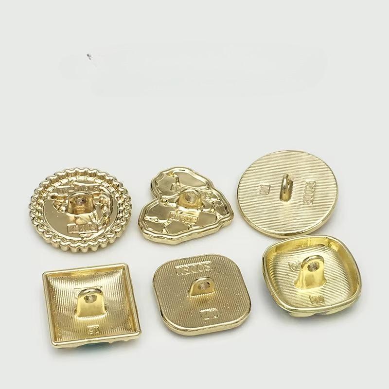 10PCS Of National Style Enamel Colorful Metal Buttons Burnt Blue Palace Oil Square Flower Clothing Button