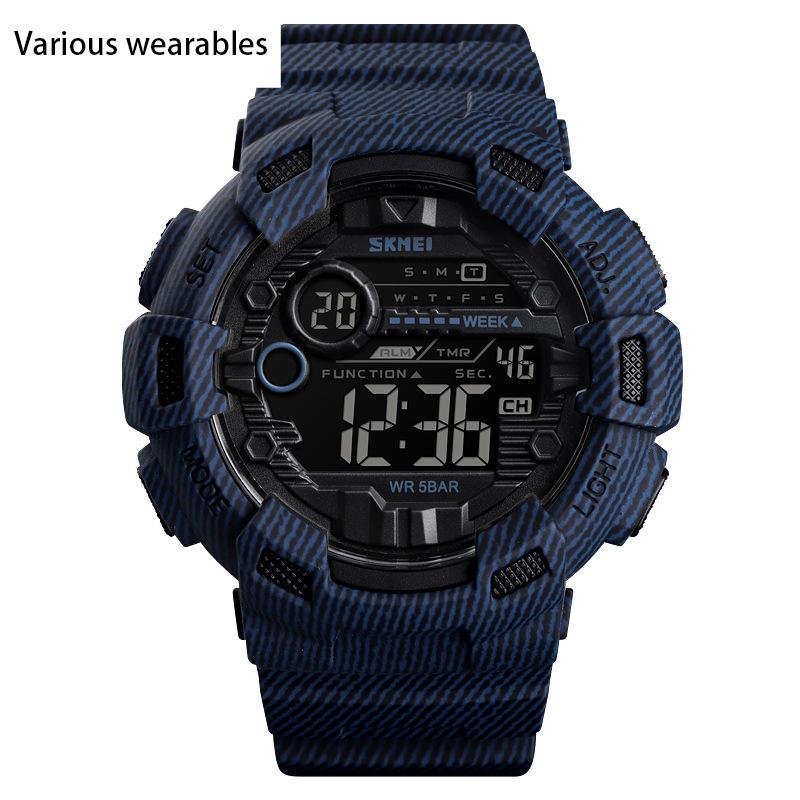 

Многофункциональные обратные отсчеты Новые мужские часы Водонепроницаемые спортивные военные камуфляжные спортивные электронные часы для мужчин