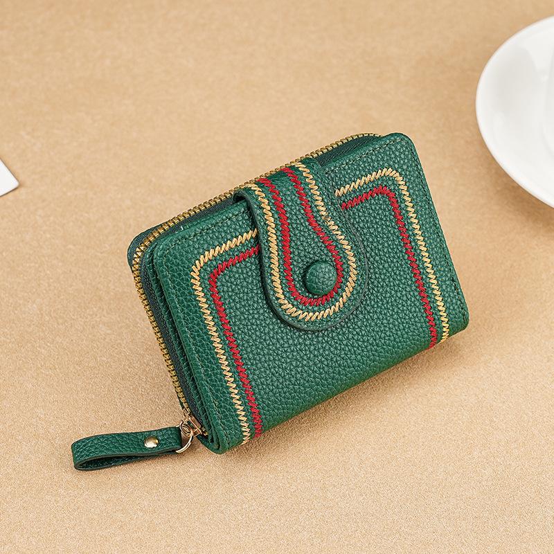 New Retro Minimalist Wallet for Women Multi-Card Zipper Buckle Fashion Coin Wallet Multi-functional Short Wallet Zero Wallet