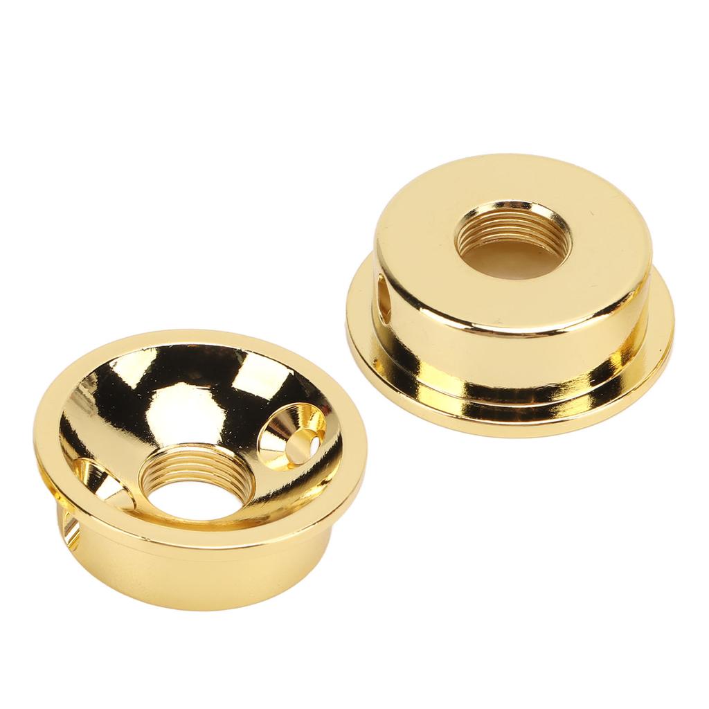 2PCS TL Electric Guitar Jack Cover Round Metal Electrosocket Plate with Mounting Screws Gold