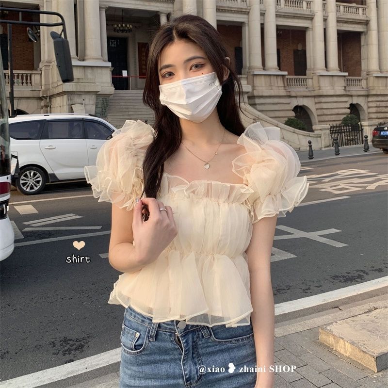 

Новый Мечтательный Милый и Универсальный Темперамент Топ с коротким рукавом на одно плечо XL абрикосовый