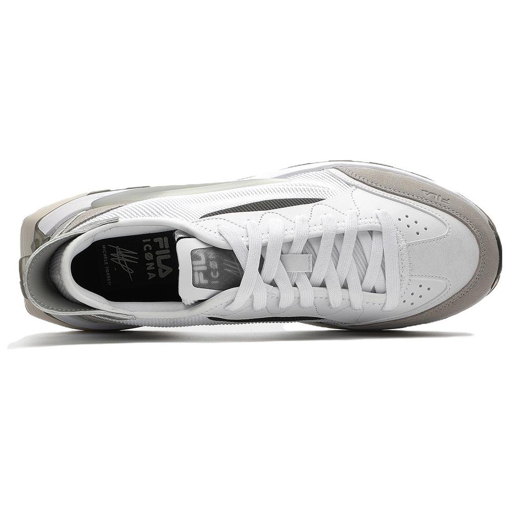 Fila Km Fabric Synthetic Leather Nubuck Leather Nylon Comfortable Wear-Resistant Low-Top Casual Shoes Men sneaker Fila-White F12M333103FWD