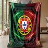 Portugal Football Printed Flannel Blanket Skin Friendly Warm Decorative Throw for Indoor Couch Bed Daily Use
