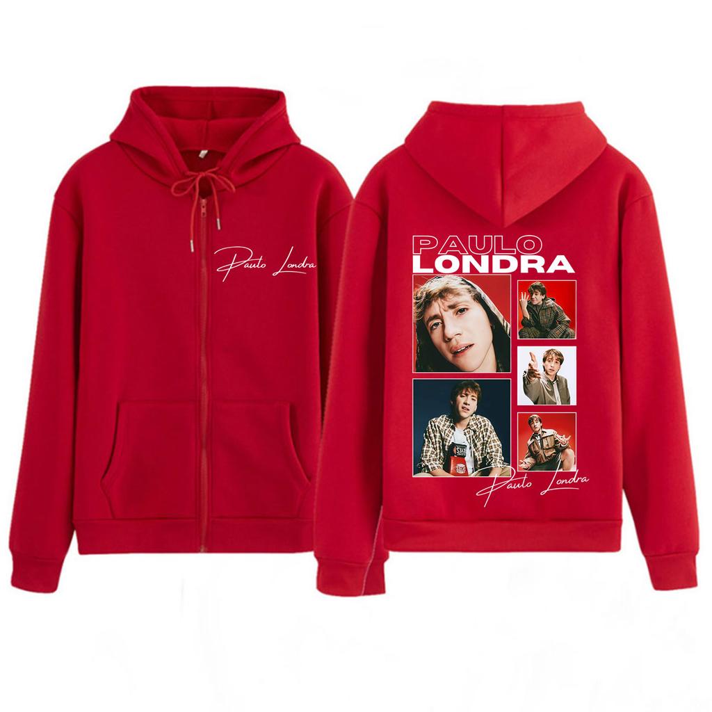 Singer Paulo Londra Album Tour Zipper Hoodie Men Women Fashion Sweatshirts Oversized Casual Loose Zip Up Jacket