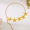 Gold Color Starfish Waist Chain Vacation Style Beads Belly Chain Sea Star Waist Chain  Girls