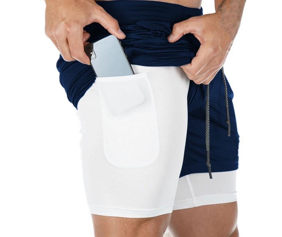 Men's Athletic Double-Layer Running Shorts - Trendy, Casual, Outdoor Fitness Wear