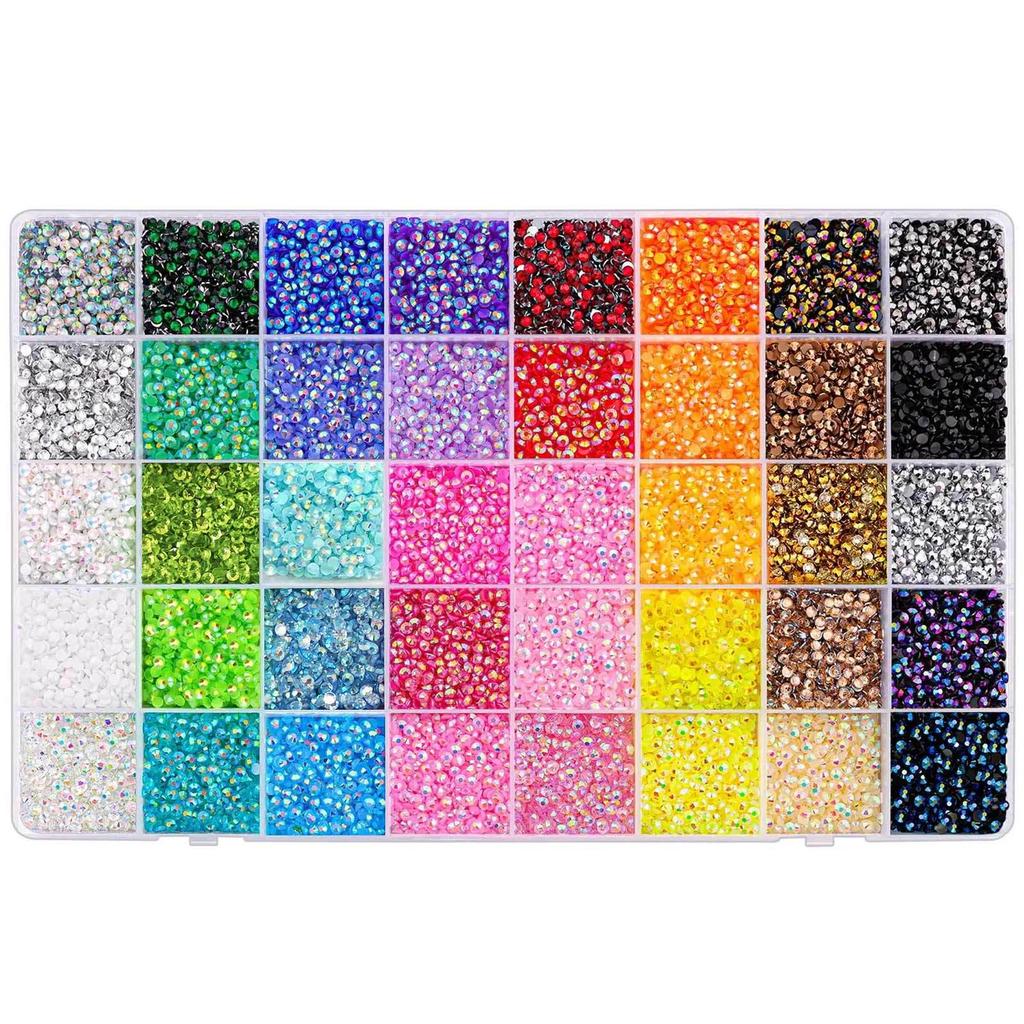 40-Grids Large Capacity 3mm Flat-Bottom DIY Resin Nail Drill for Jewelry Ornaments