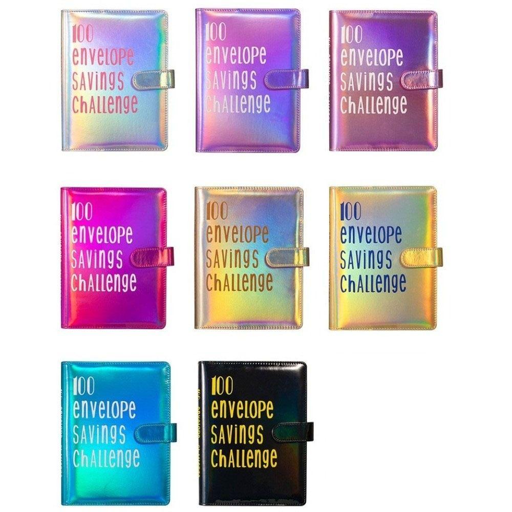 Dazzling Colors Challenge Budget Binder PU Leather Savings Challenge Notepad  New Year