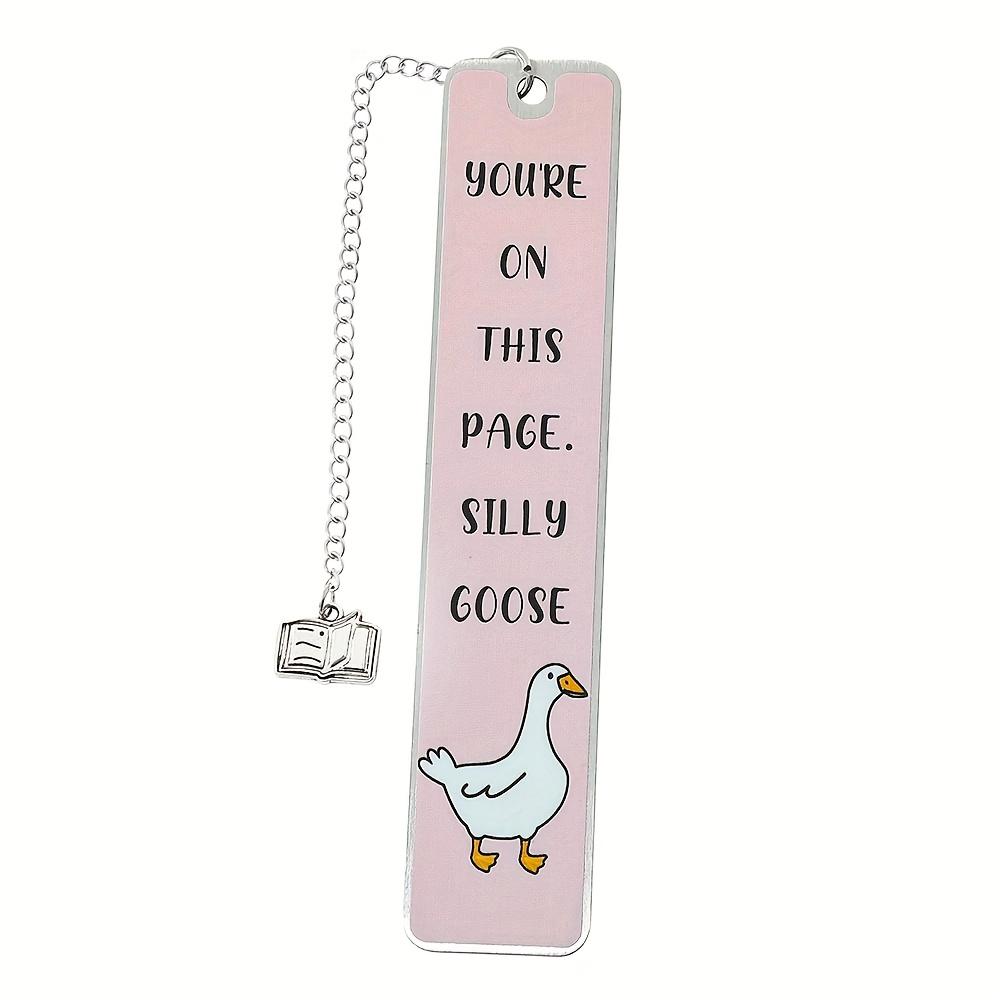 

Adorable Goose Bookmark, Humorous Bookmarks for Women, Metal Bookmark in Pink, Bookworm Bookmark, Literary Additions, Great Gifts for Book Enthusiasts