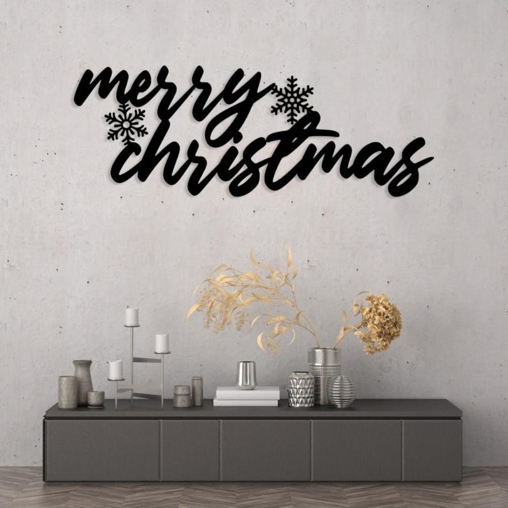 3D Merry Christmas Metal Wall Art Home Decor