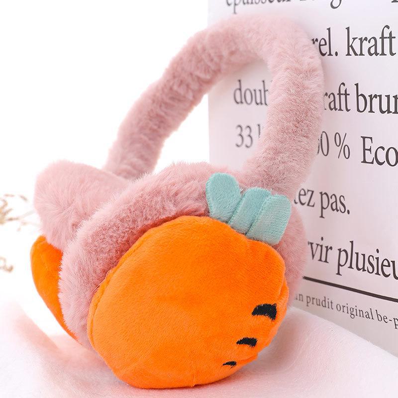 Cartoon Fruit Earmuffs: Warm, Cute Ear Warmers for Female Students and Ladies for Autumn/Winter